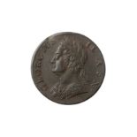 GEORGE II (1727 - 1760), 1742 HALFPENNY.