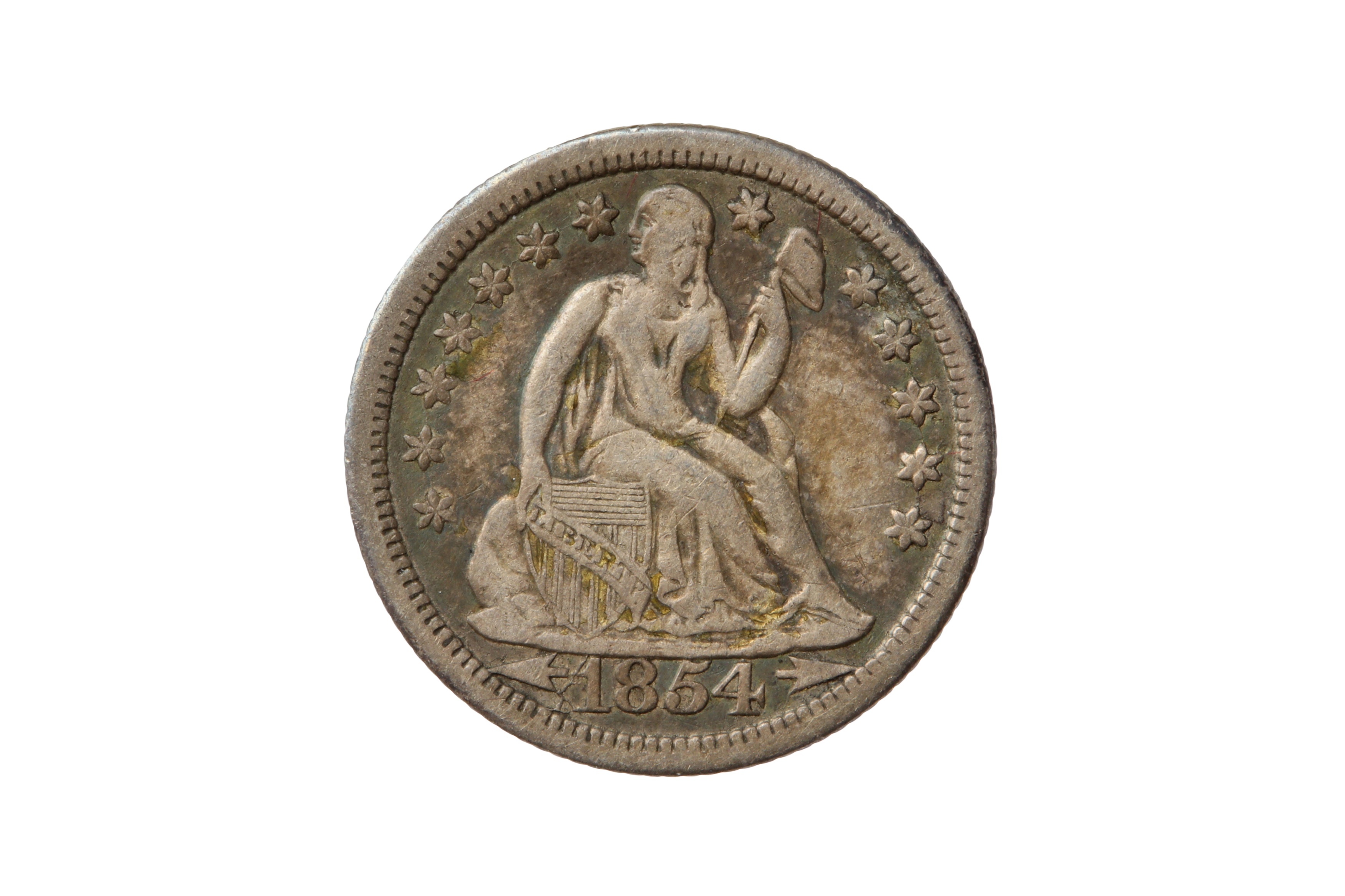 USA, 1854-O 10 CENTS/DIME.