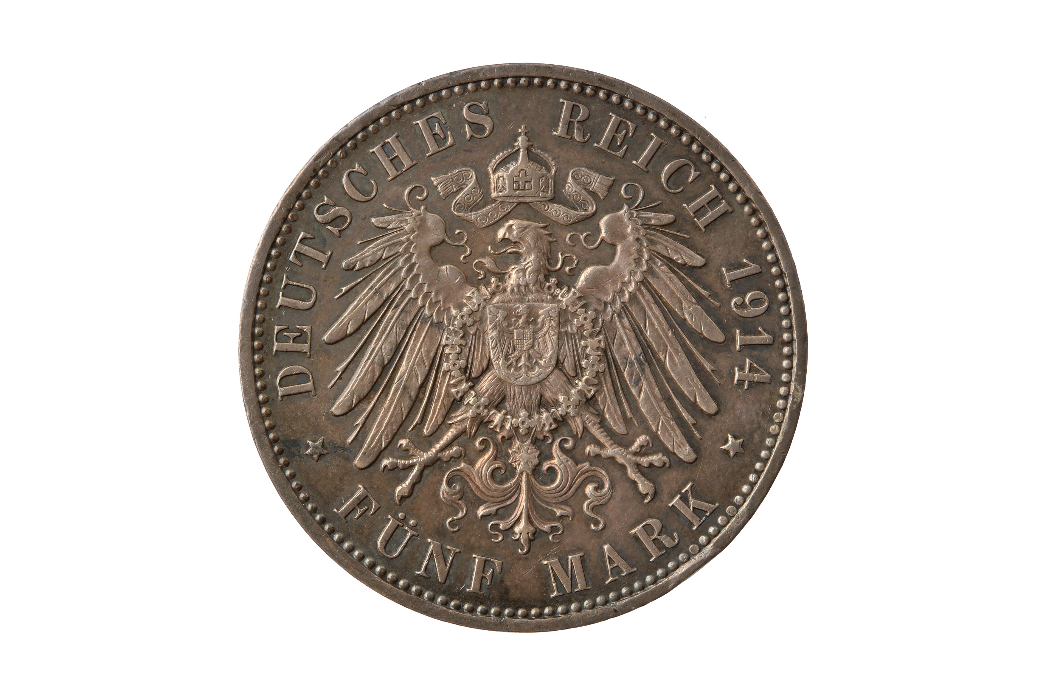 GERMAN STATES, PRUSSIA, WILHELM II (1888 - 1918), 1914-A 5 MARK. - Bild 2 aus 2