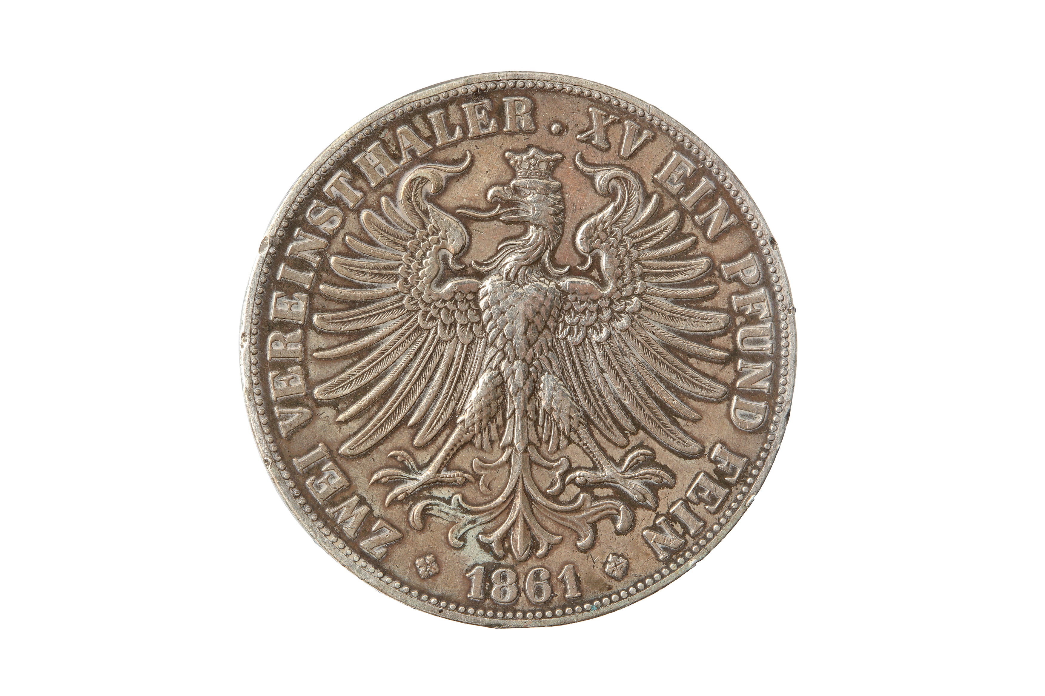 GERMAN STATES, CITY OF FRANKFURT (1372 - 1866) 1851 2 VEREINSTHALERS/THALERS. - Bild 2 aus 2