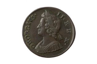 GEORGE II (1727 - 1760), 1735 HALFPENNY.