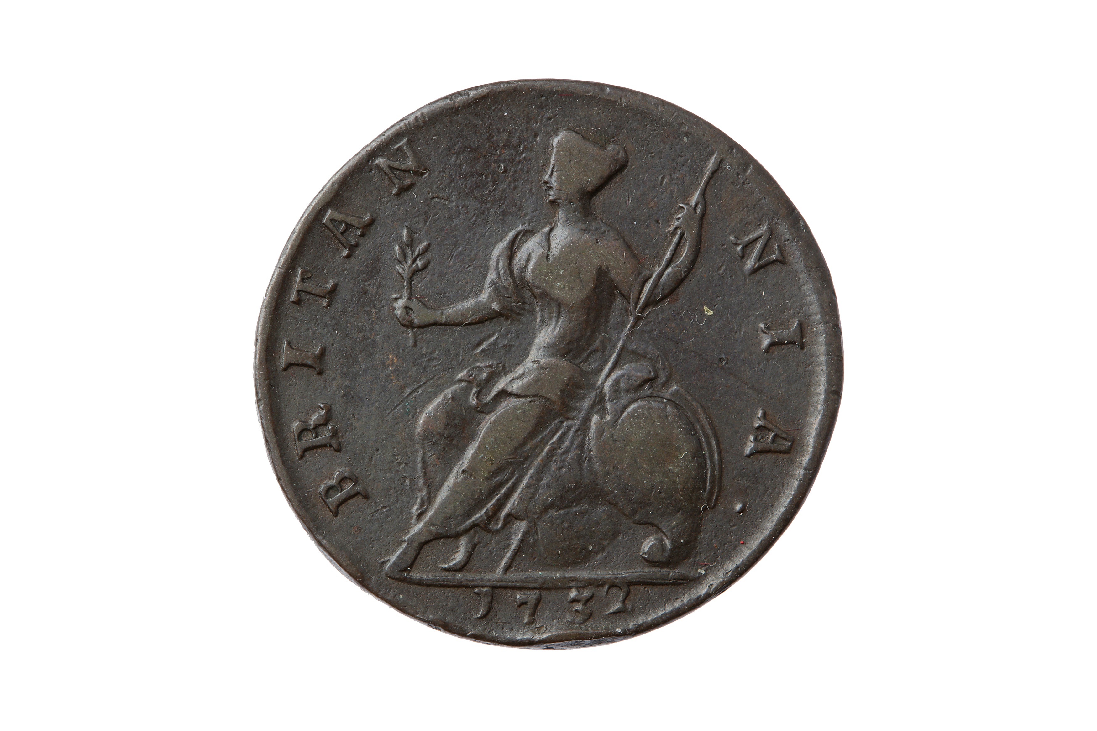 GEORGE II (1727 - 1760), 1732 HALFPENNY. - Bild 2 aus 2