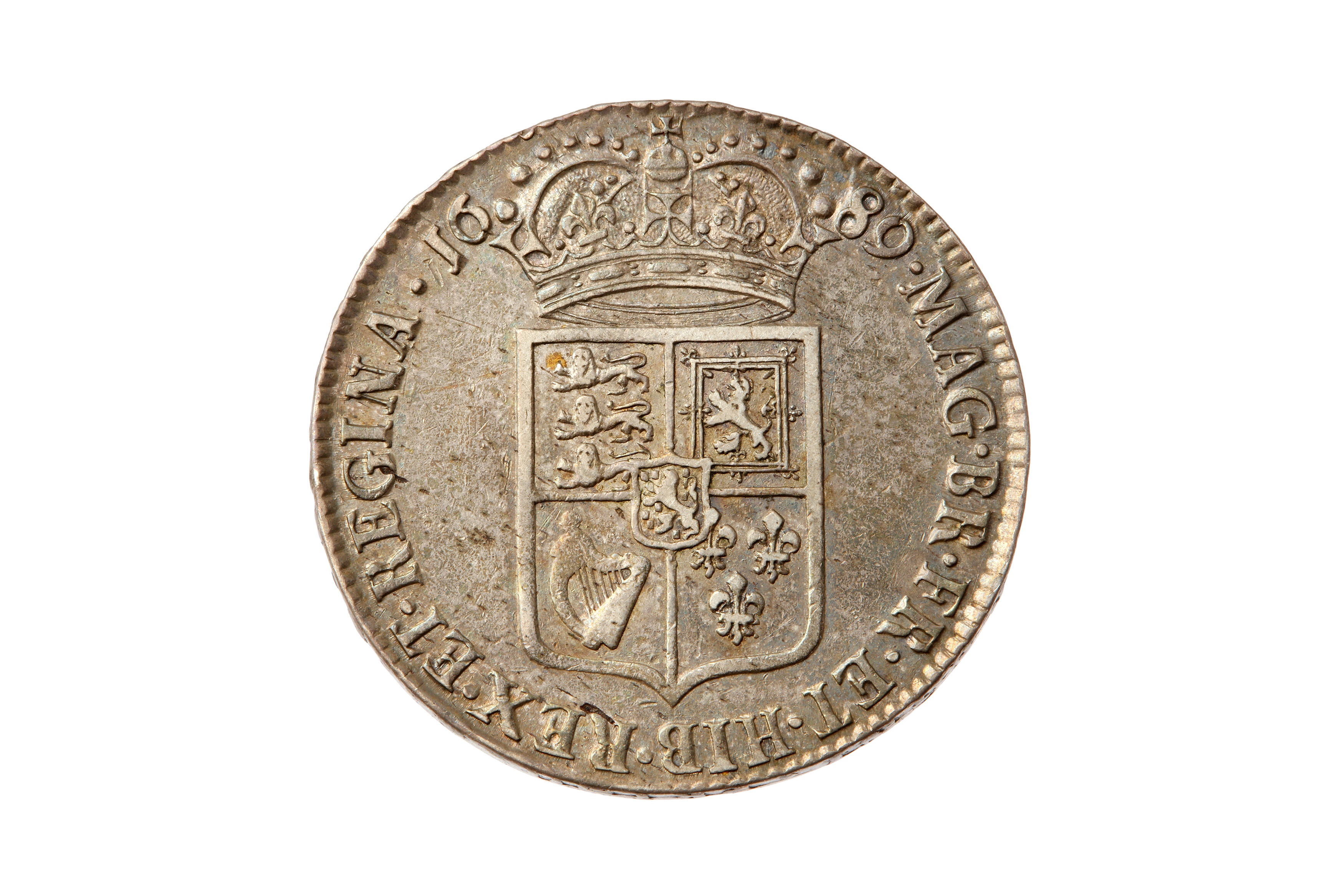 WILLIAM AND MARY (1689 - 1694), 1689 HALFCROWN. - Image 2 of 2