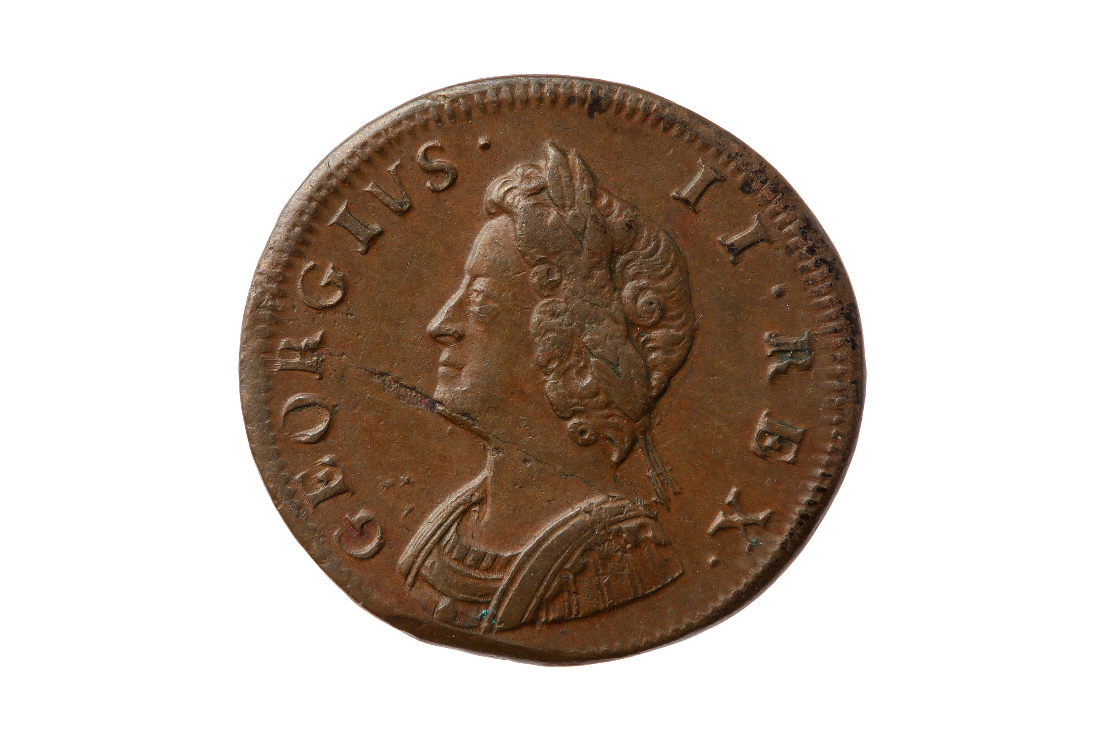 GEORGE II (1727 - 1760), 1730 FARTHING.