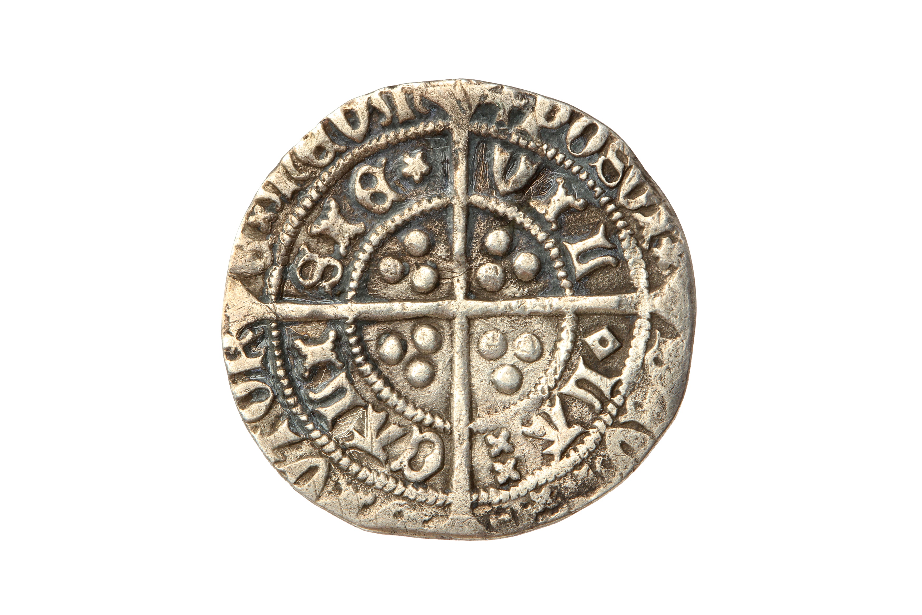 HENRY VI (FIRST REIGN, 1422 - 1461) ROSETTE-MASCLE ISSUE, CALAIS MINT GROAT. - Bild 2 aus 2