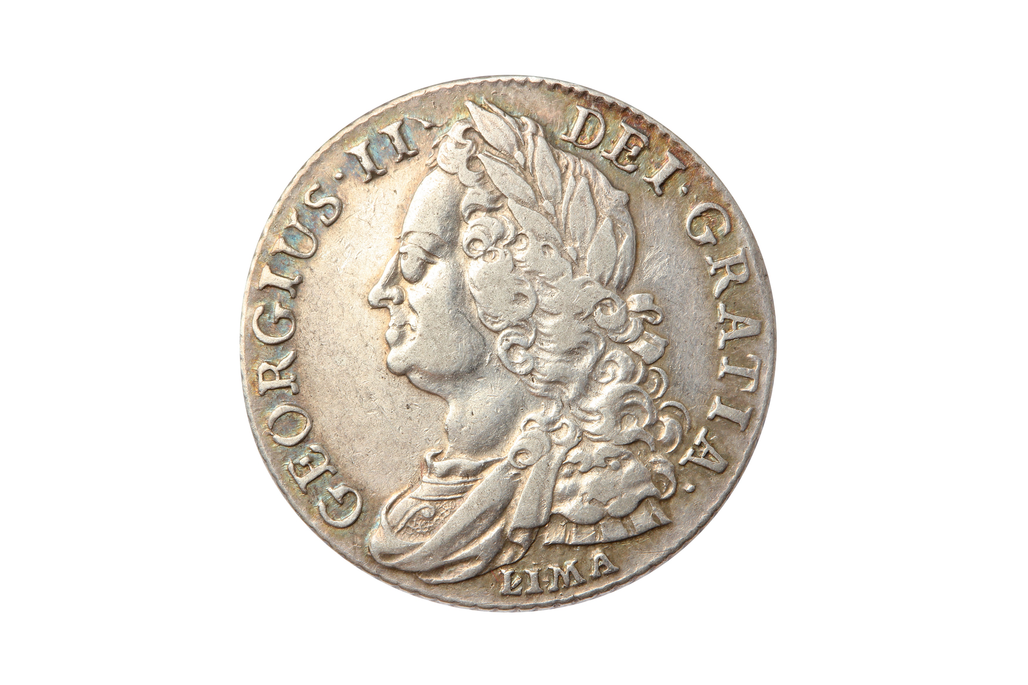 GEORGE II (1727 - 1760), 1745 LIMA SHILLING.