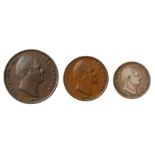 WILLIAM IV (1830 - 1837), 3X COINS 