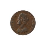 GEORGE II (1727 - 1760), 1748 HALFPENNY.