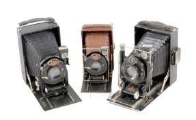Group of Three Agfa Folding Plate Cameras, inc Brown Standard.