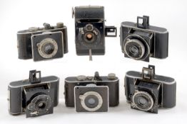 Group of Six Korelle & Foth Derby Folding 127 Format Cameras.