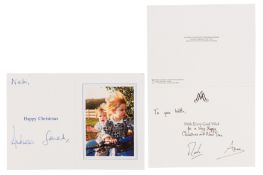 Royal Christmas Cards.- Princess Anne & Mark Phillips, Prince Andrew and Sarah Ferguson