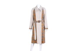 Burberry Stone Heritage Check Trench Coat - Size 10