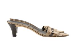 Gucci Brown Horsebit Monogram Heeled Mule - Size 40