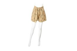 Chloe Beige Monogram Paperbag Shorts - Size 38