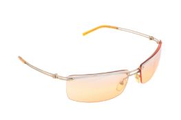 Givenchy Orange Semi Rimless Sheild Sunglasses