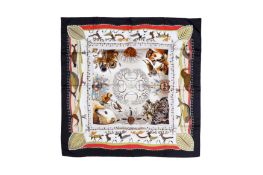 Hermes 'La Vie Du Grand Nord' Silk Scarf 90