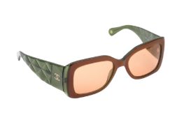 Chanel Burnt Orange Quilted Square Sunglasses