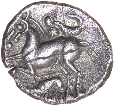 Stallion and Boar. Eastern. c.50-30 BC. Celtic silver unit. 12-14mm. 1.42g. - Bild 2 aus 2