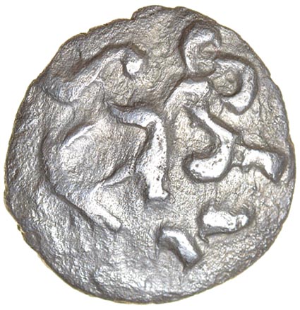 Broadoak Boars. Eastern. c.50-30 BC. Celtic silver unit. 13mm. 0.85g.