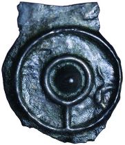 Nipples. Flick Leg, No Head Outline Type. c.60-45 BC. Celtic cast potin unit. 12-15mm.1.07g.