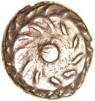 Tincomarus Spiral. Southern Region. c.25BC-AD10. Celtic gold quarter stater. 10mm. 1.18g.