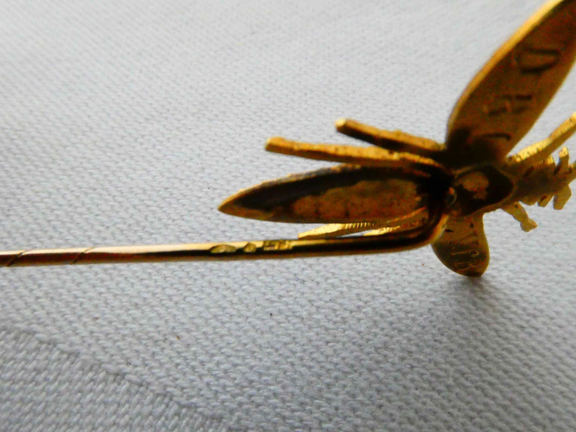 Krawatten-/ Anstecknadel "Biene" in 14 K Gold - Image 4 of 4