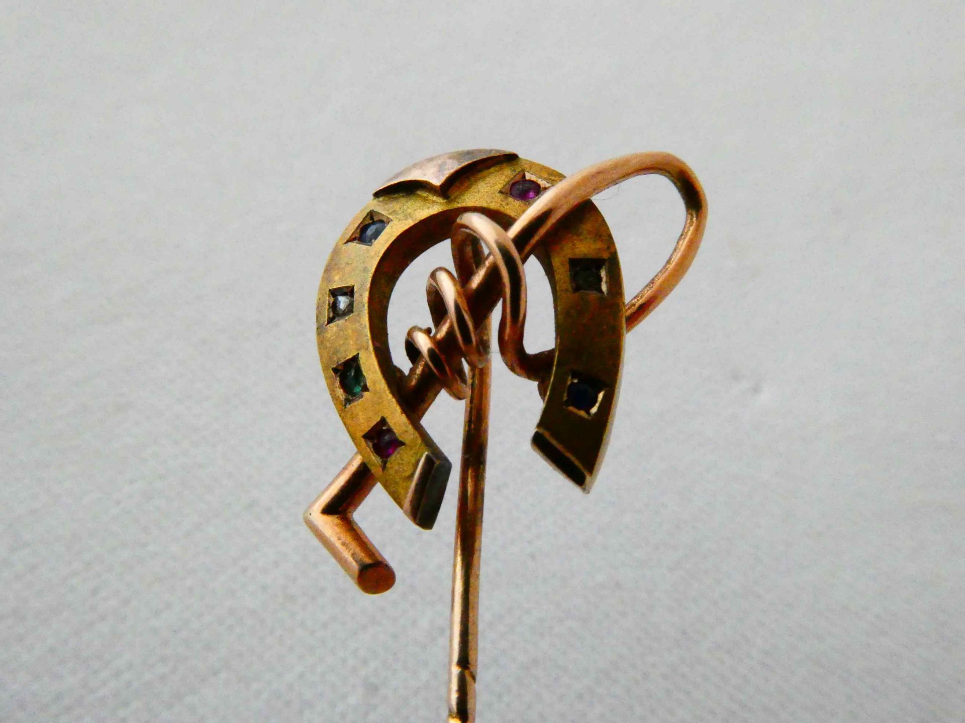 Krawatten-/ Anstecknadel Hufeisen in 14K Gold - Bild 2 aus 3