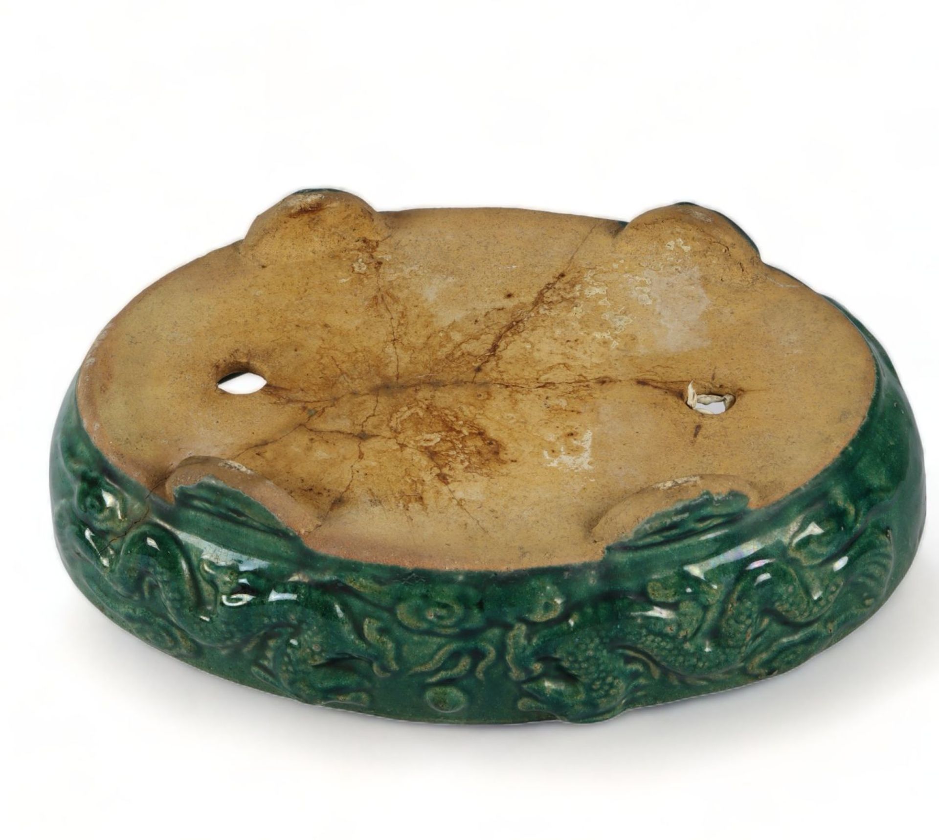 A Chinese glazed pottery and a Yixing stoneware jardinière, 20th Century - Image 3 of 6