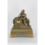 A French Restoration bronze sculptural mantel clock, Circa 1825