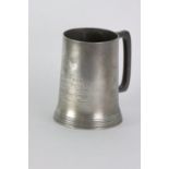 A Sanders & Sons Pewter Mug Tankard engraved for the ICRV, 19th Century