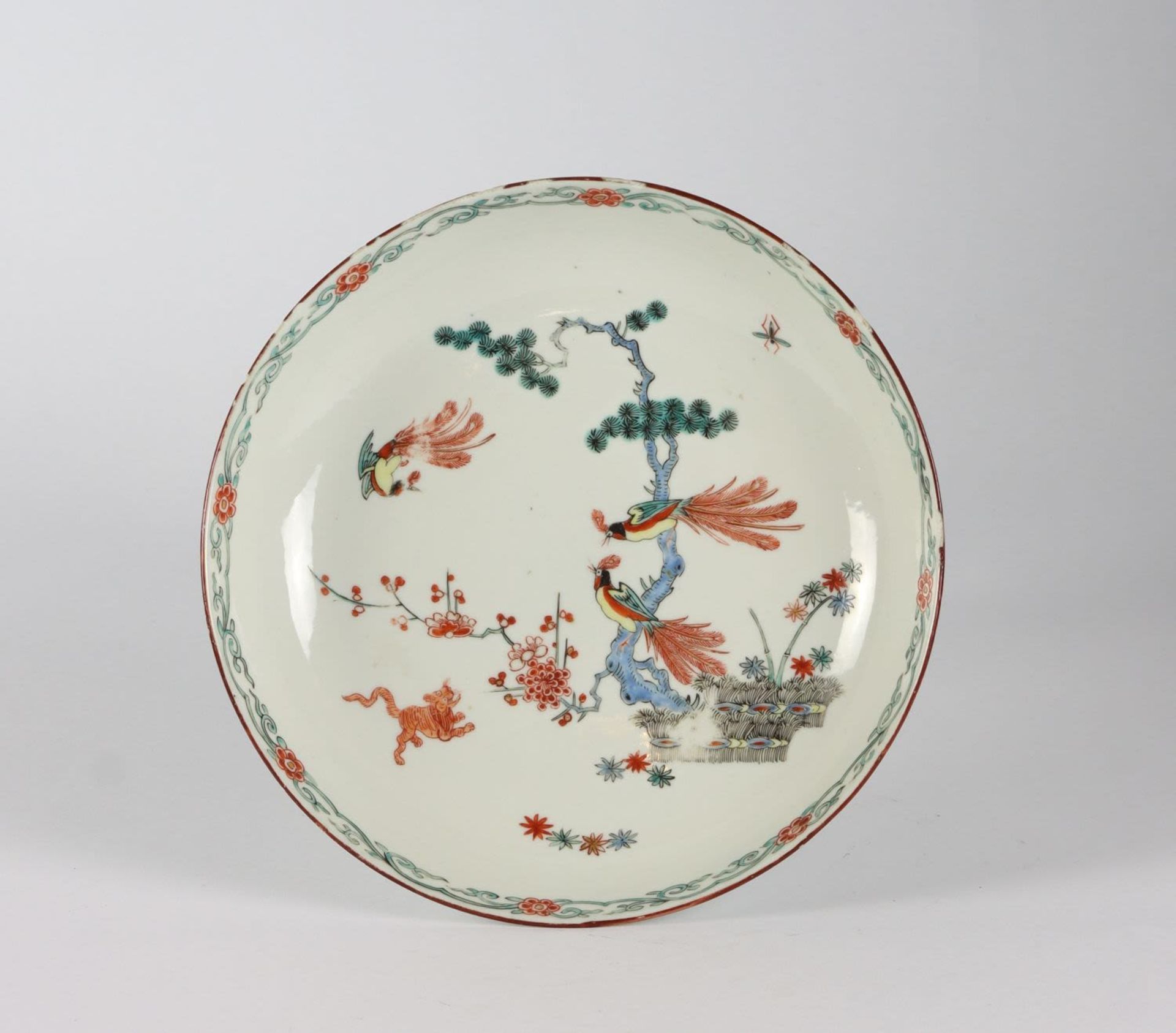 A rare Dutch Decorated Kakiemon Style Chinese Porcelain plate, 18th Century