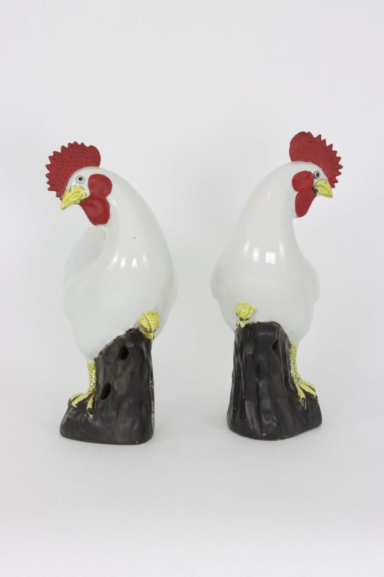 A pair of Chinese roosters, Qing Dynasty - Image 4 of 5