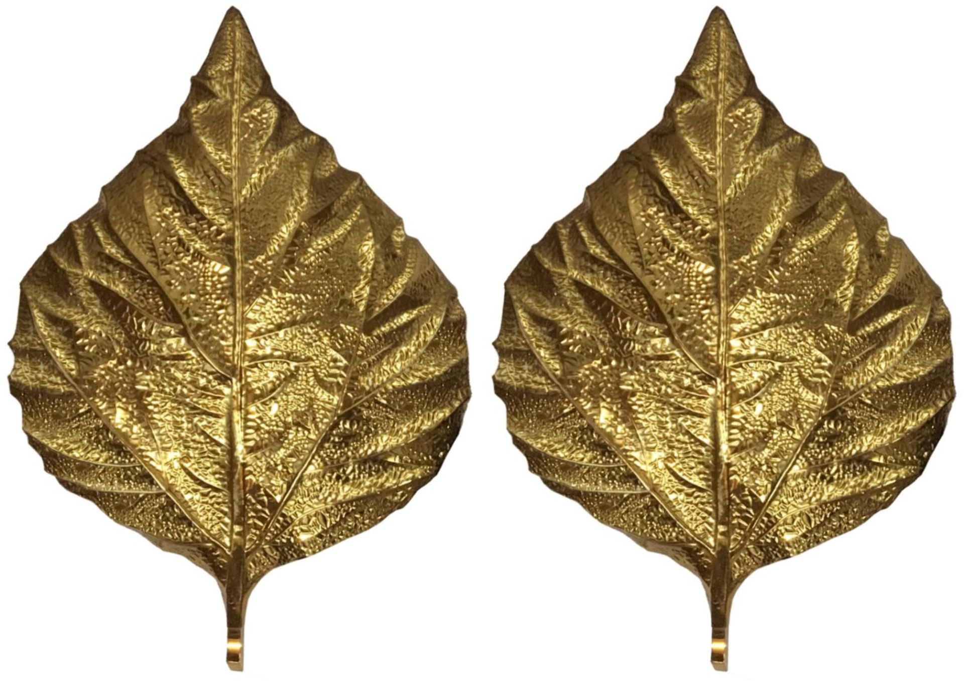 A pair of large leaf sconce by Tommaso Barbi, Italian, Circa 1970's