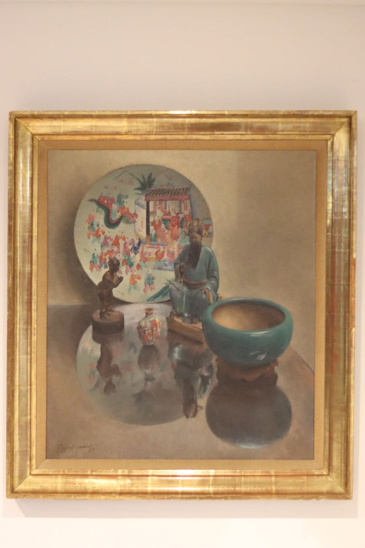 Oild on canvas, Still life with Asian items, Raphaël Mordant (1898 -1991)