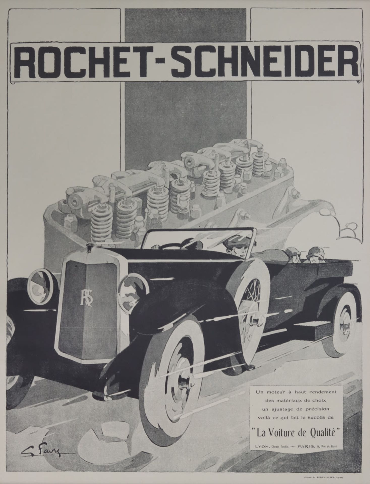 An original poster for Rochet-Schneider, after G.Favry, circa 1920