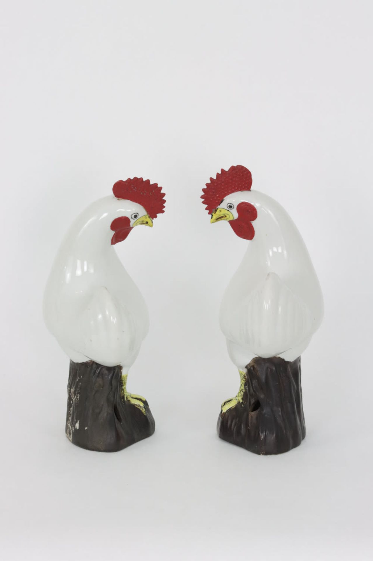 A pair of Chinese roosters, Qing Dynasty - Image 5 of 5