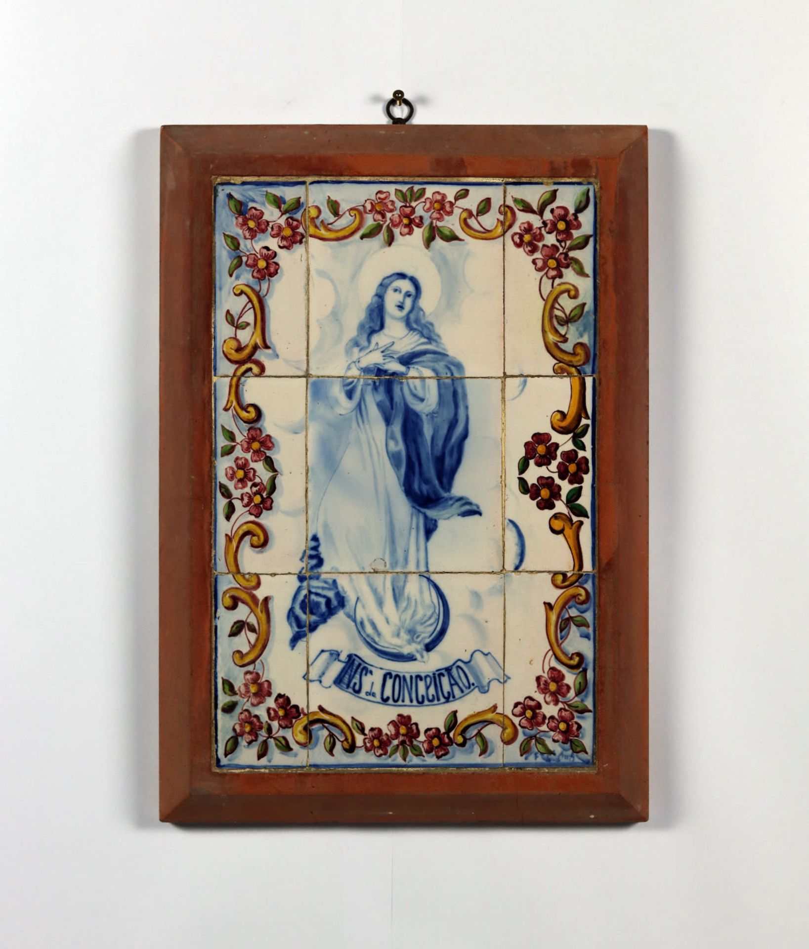 A Portuguese "Azulejos" depicting the virgin, 18th Century