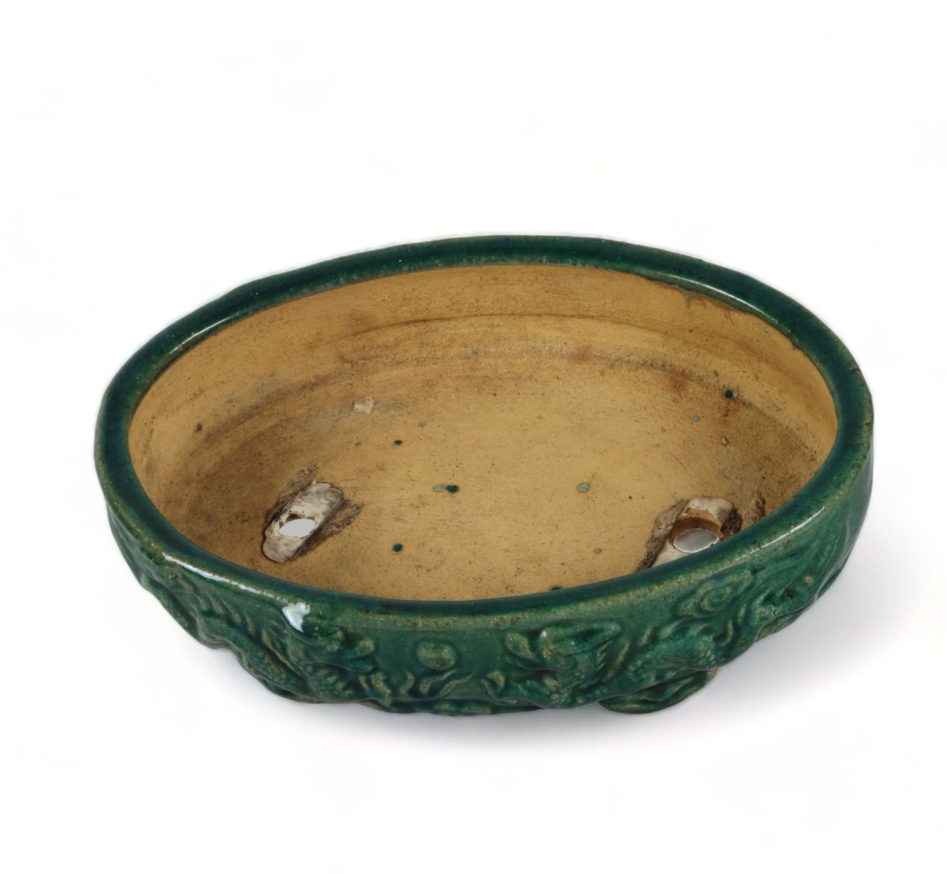 A Chinese glazed pottery and a Yixing stoneware jardinière, 20th Century - Image 2 of 6
