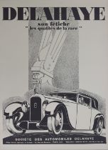 An original poster for Delahaye cars, René Ravo (1904-1998)