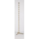 Bronze tripod floor lamp in bamboo imitation, Maison Baguès. 20th Century