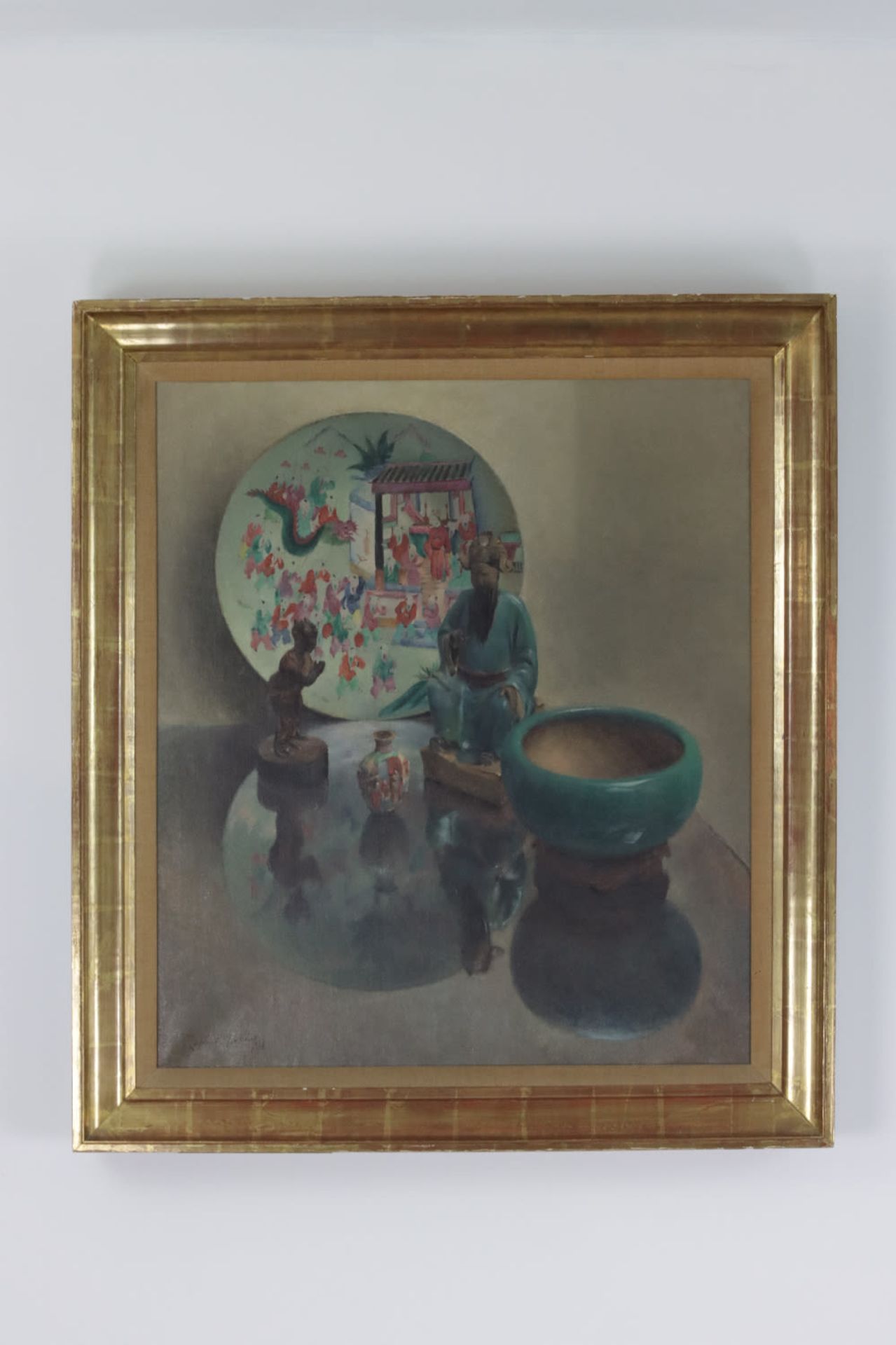Oild on canvas, Still life with Asian items, Raphaël Mordant (1898 -1991) - Image 2 of 5