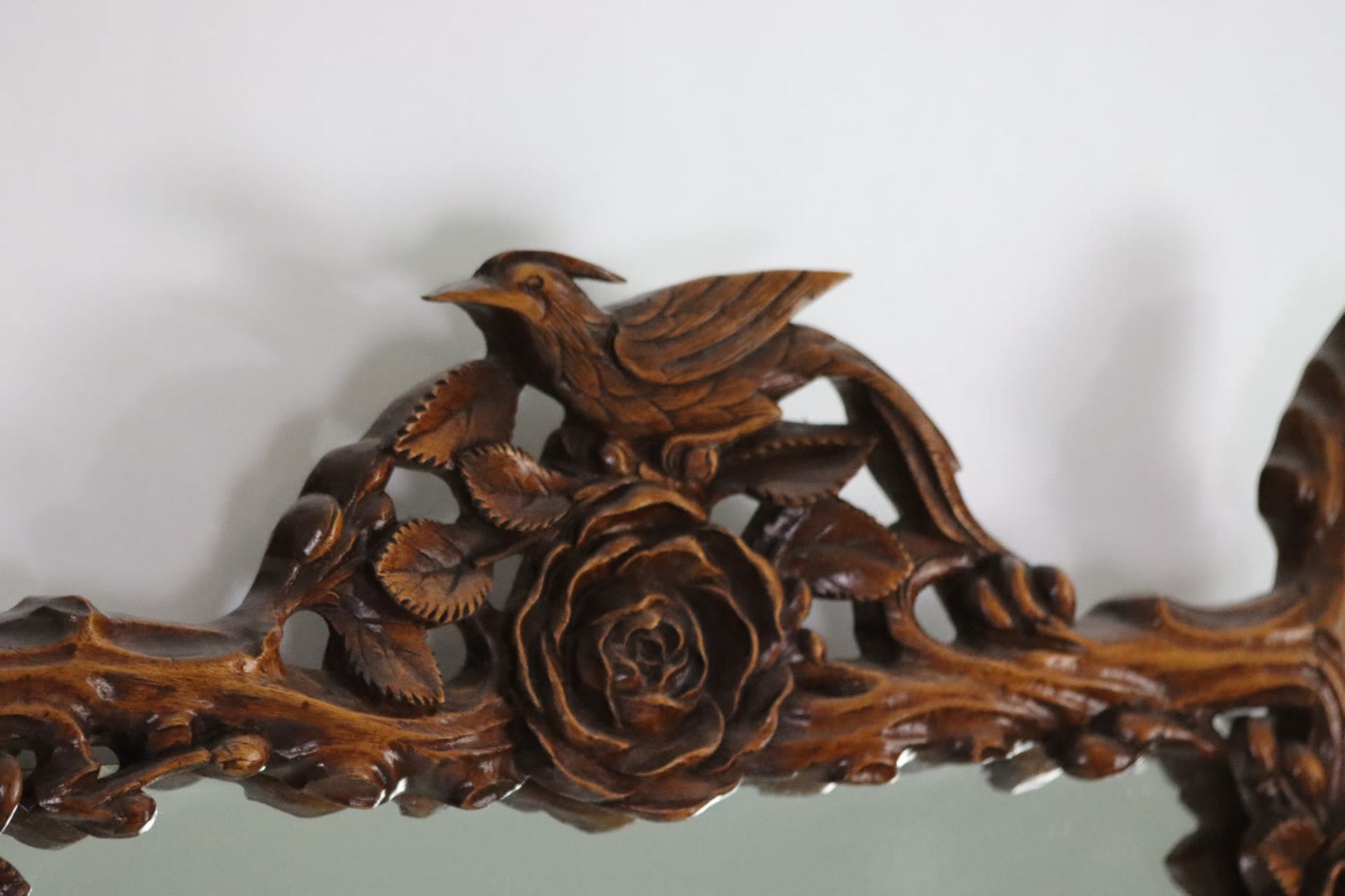 A Chinese mirror shaped with carved flowers and branches, first half 20th Century - Image 2 of 7