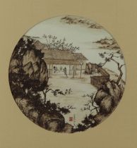 A Chinese circular classical painting, signed Xiaoquan, 19th/20th Century
