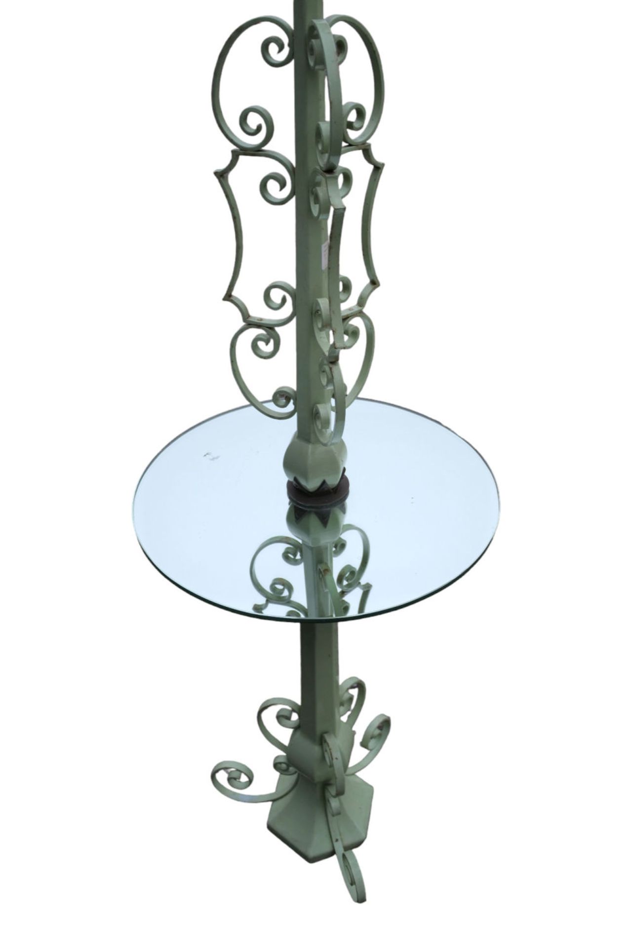 An Art Deco metal floor Lamp and glass table in the manner of René Prou, Circa 1930/1940 - Image 5 of 6