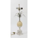 An original silvered Maison Charles ostrich egg table lamp, Circa 1950/1970