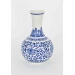 A Chinese blue and white Ming style bottle vase, 20th Century