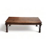 A large Indian teak wood low table, 19th/20th Century