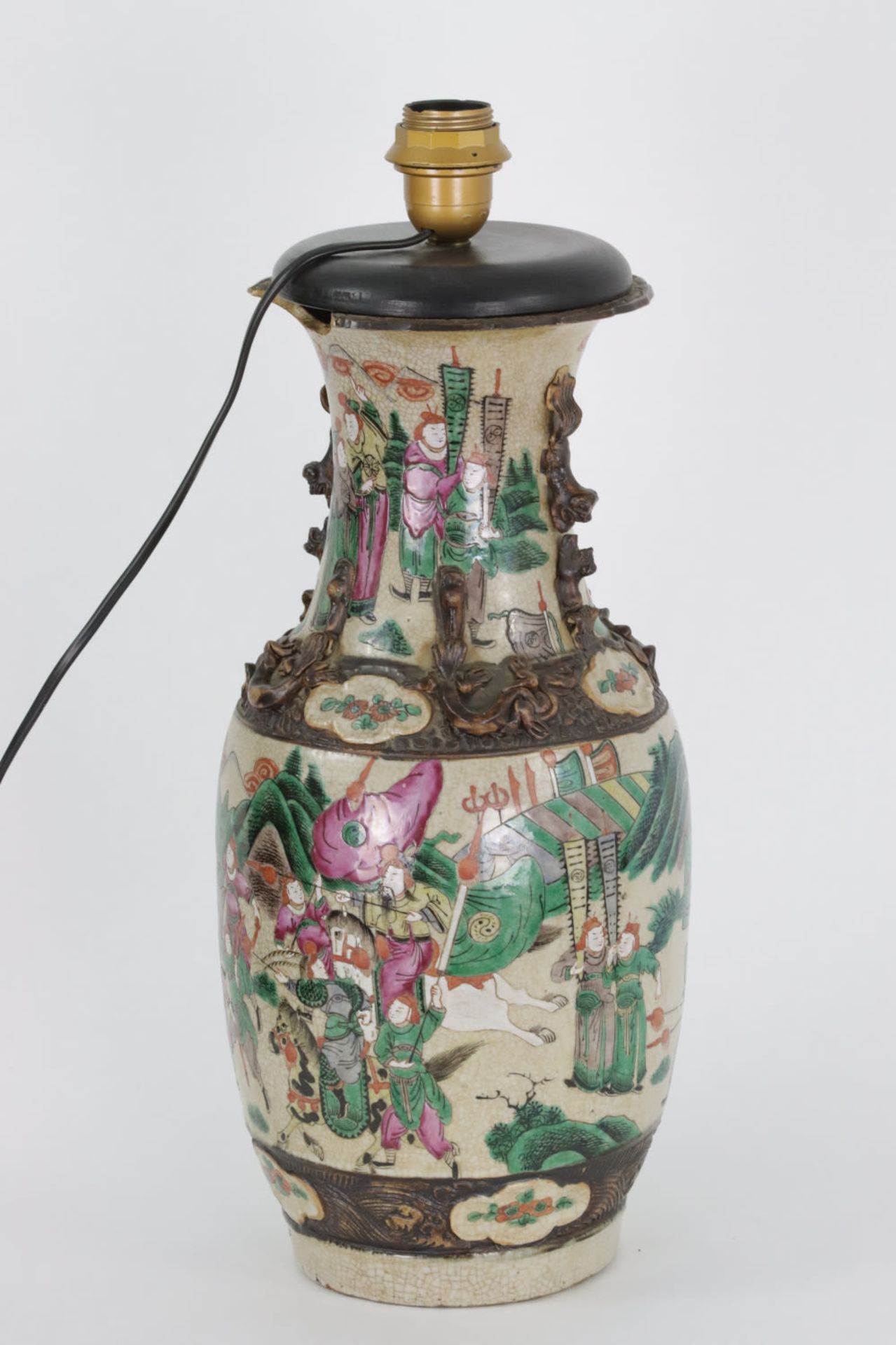 A Chinese Nankin vase converted to table lamp, 19th/20th Century