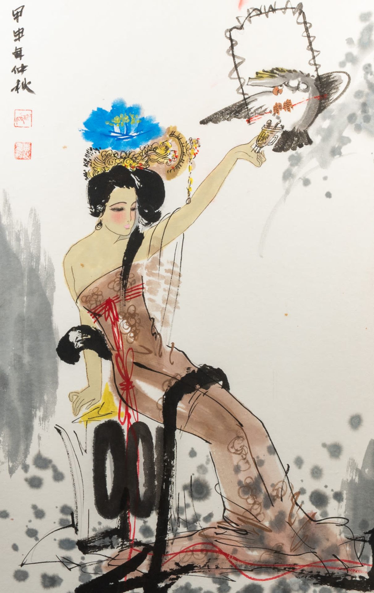 Chinese painting after Xue Linxing, 20th Century - Bild 2 aus 3