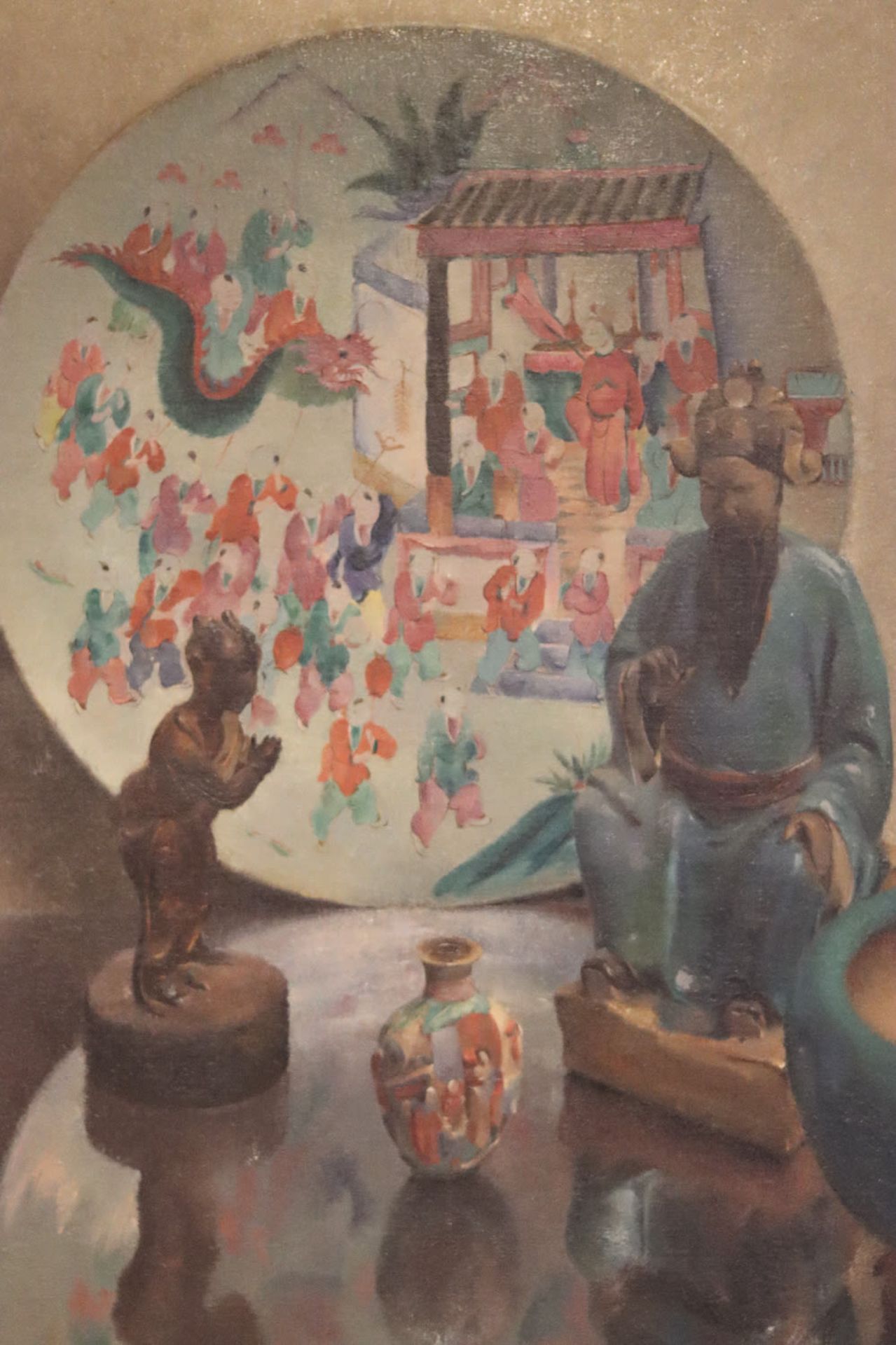 Oild on canvas, Still life with Asian items, Raphaël Mordant (1898 -1991) - Image 3 of 5